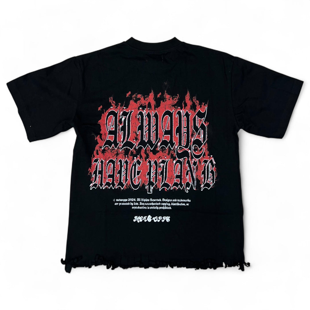 Me Vs Opps Plan B Crop Tee Black