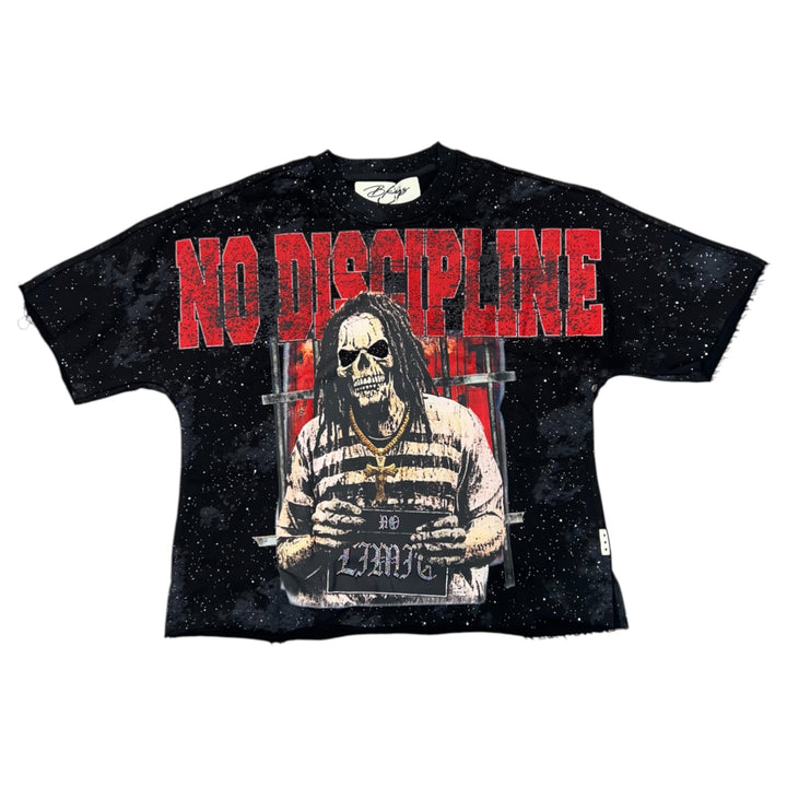 BKYS T1326 No Limit Cropped Tee Black