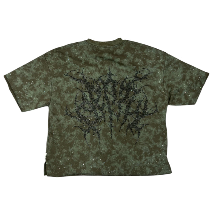 BKYS T1333 Prayer Cropped Tee Olive