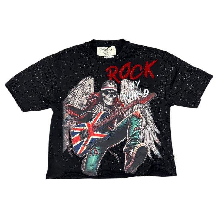 BKYS T1251 Rock My World Cropped Tee Black