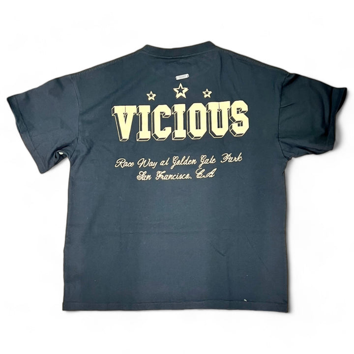 Vicious Derby Distressed Oversize Tee Black