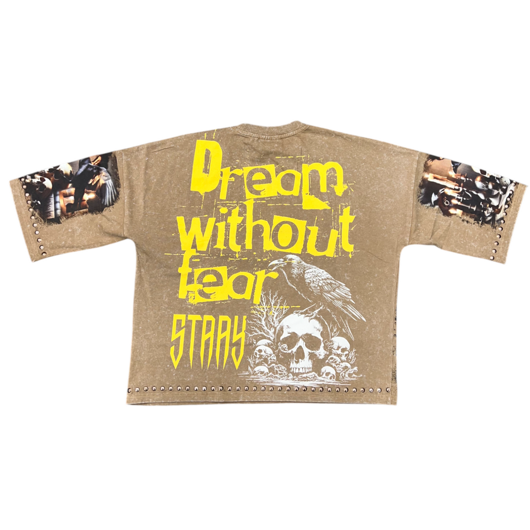 Stray Dream Without Fear 3/4 Sleeve Tee Chestnut