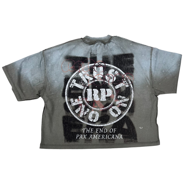 Rare Peace America First Crop Shirt Olive