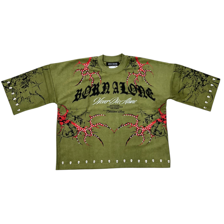 Dissorder Born Alone DS366 Tee Army Olive