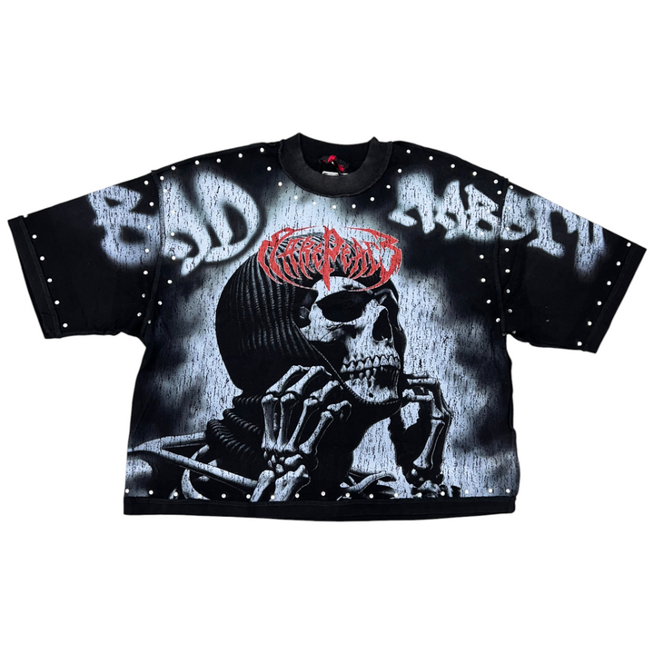 Rare Peace RT5039 Ski Mask Crop Shirt Black