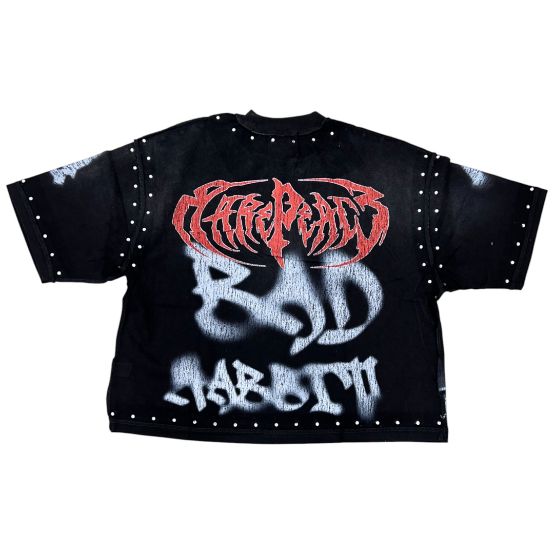 Rare Peace Bad Crop Shirt Black