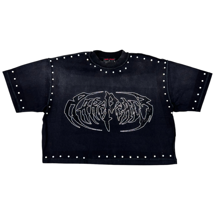Rare Peace Logo Crop Shirt Dark Grey