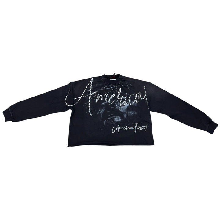 Rare Peace America Rhinestone Sweater Black