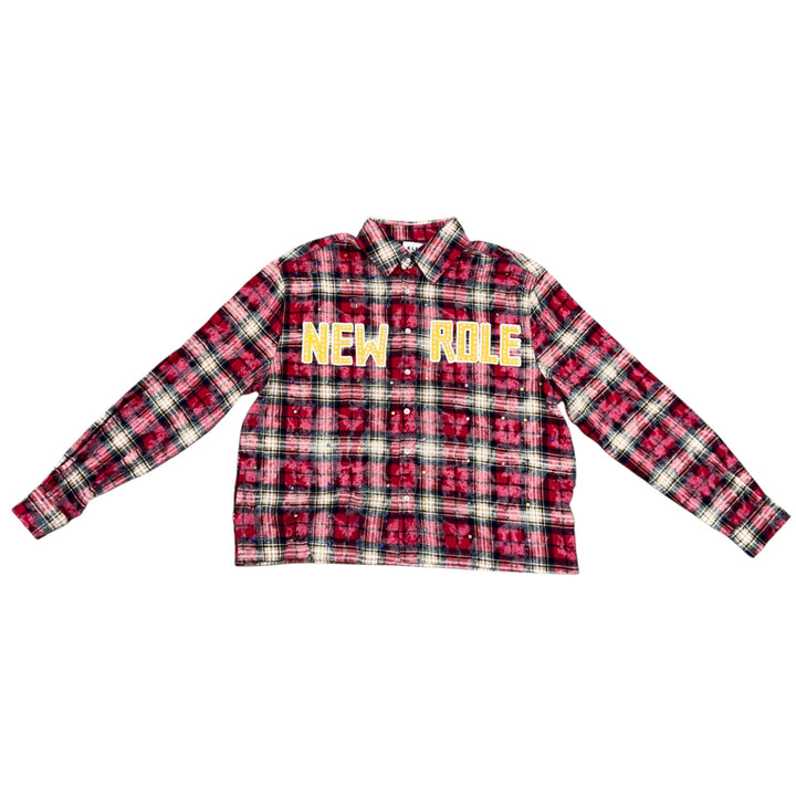 Kleep  Plaid Crop Shirt Oblivion Red