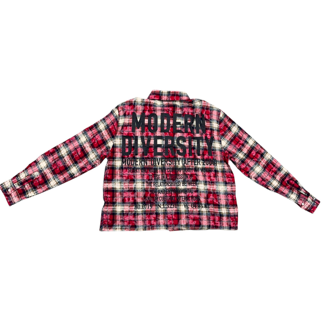 Kleep  Plaid Crop Shirt Oblivion Red
