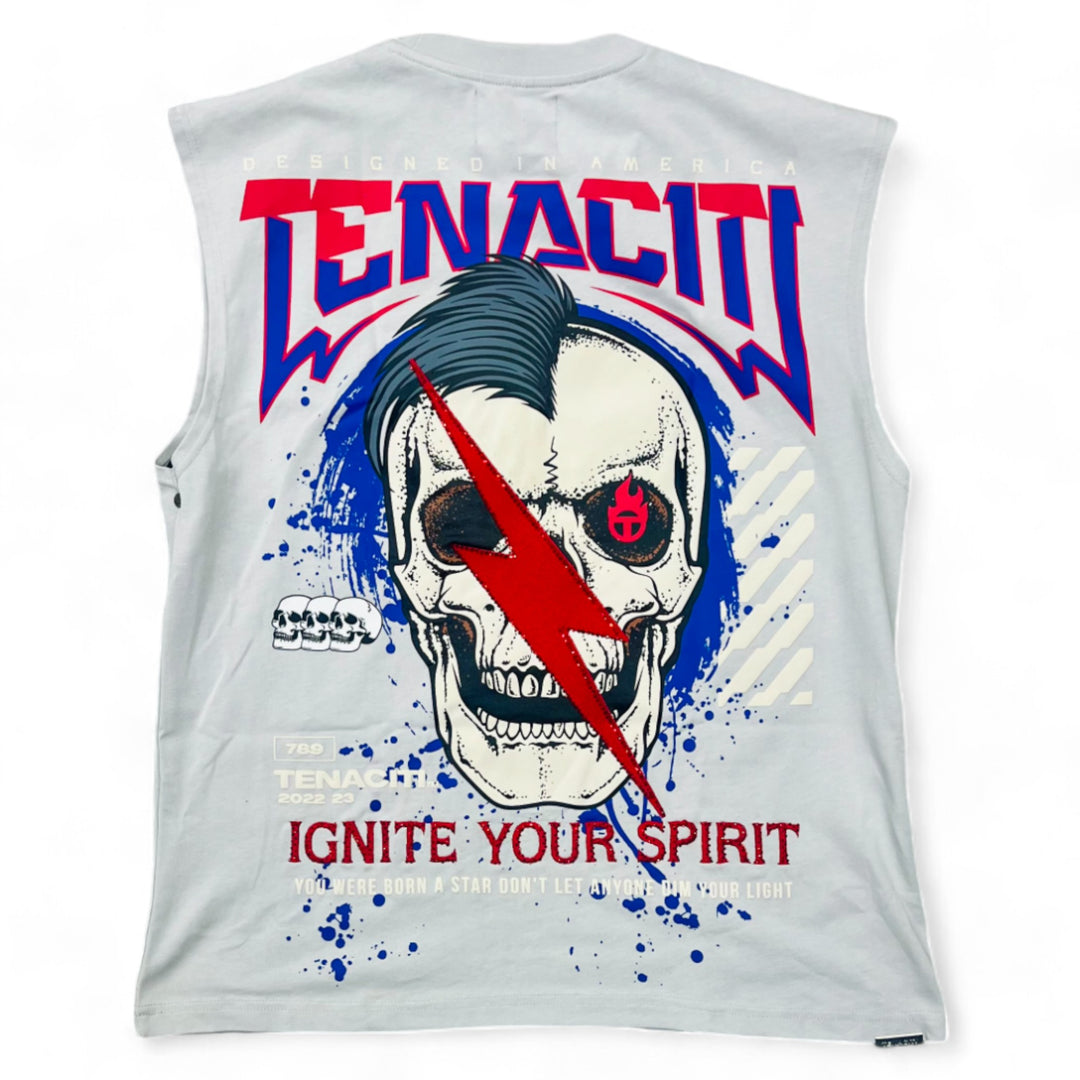 Tenaciti Purple Spark Cut Tee Grey