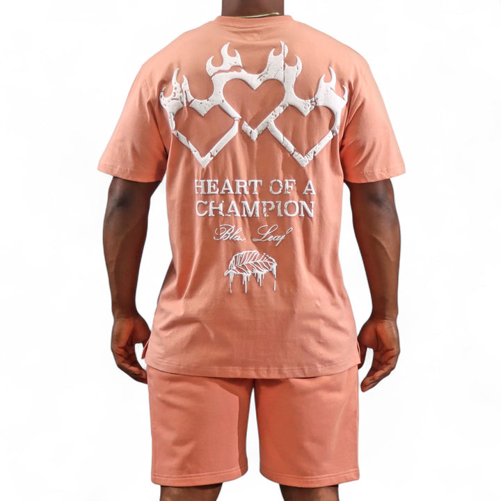 Blac Leaf Triple Heart Salmon Shirt