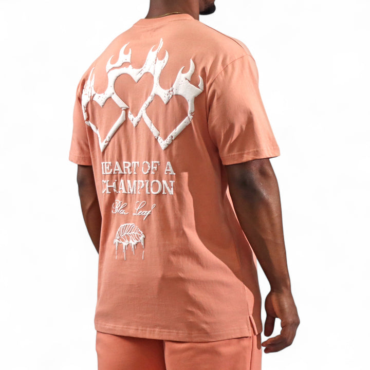 Blac Leaf Triple Heart Salmon Shirt
