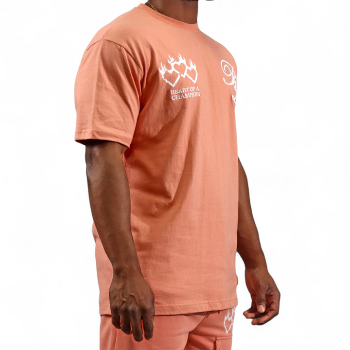 Blac Leaf Triple Heart Salmon Shirt