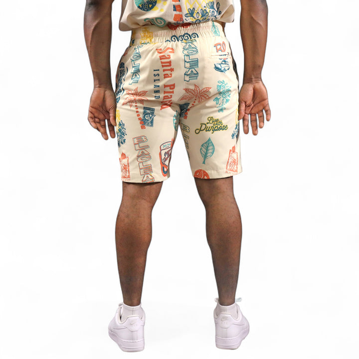 Blac Leaf Santa Planta AOP Shorts Natural