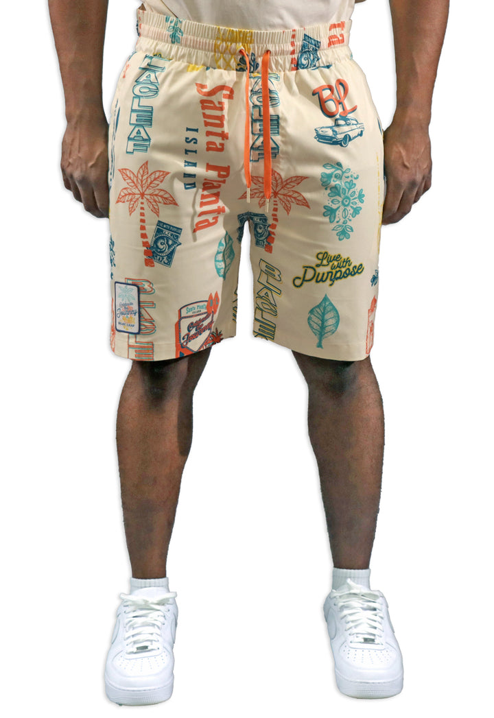Blac Leaf Santa Planta AOP Shorts Natural