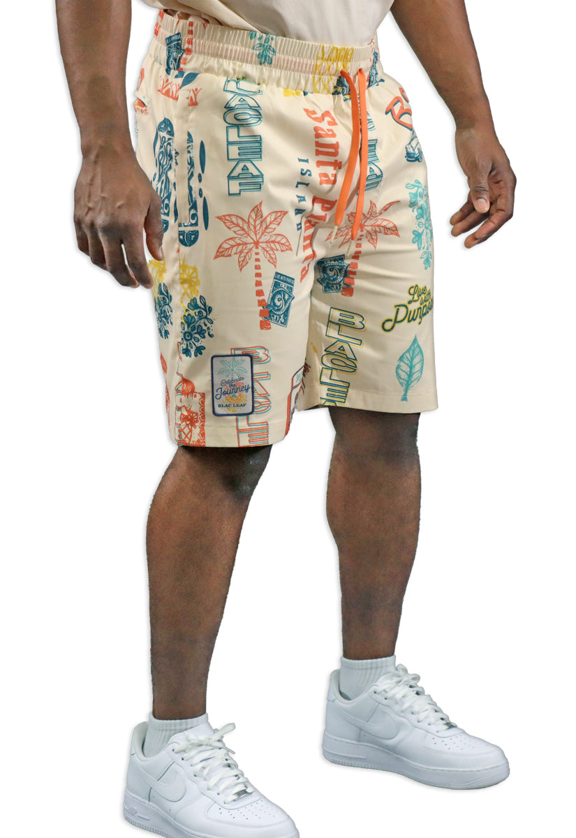 Blac Leaf Santa Planta AOP Shorts Natural