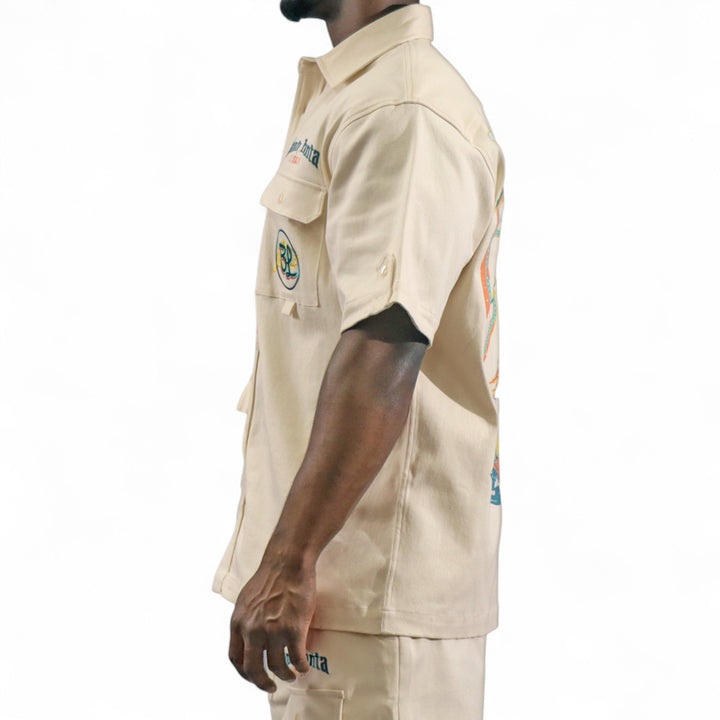 Blac Leaf Celebrate The Journey Button Up Shirt Natural