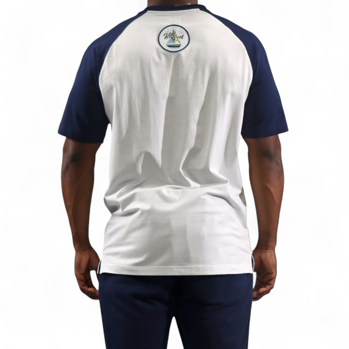 Blac Leaf Escape To Paradise Raglan Shirt Big & Tall Navy