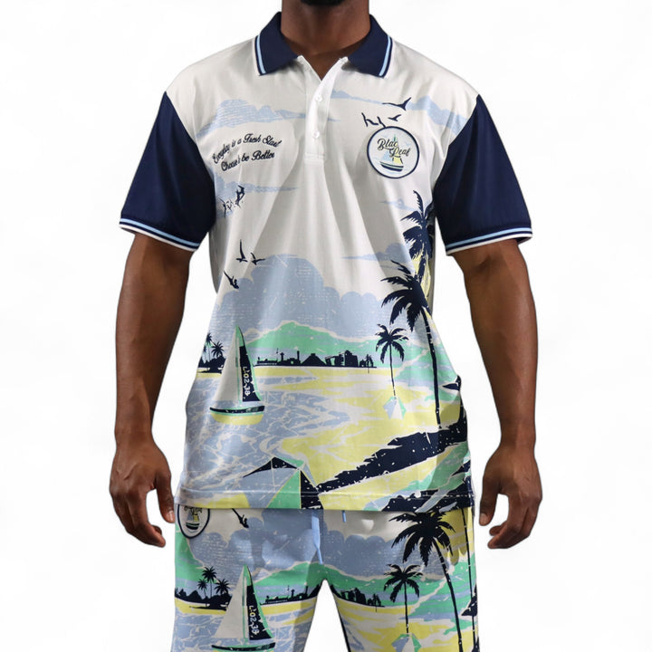 Blac Leaf Be Better Big & Tall Polo Navy