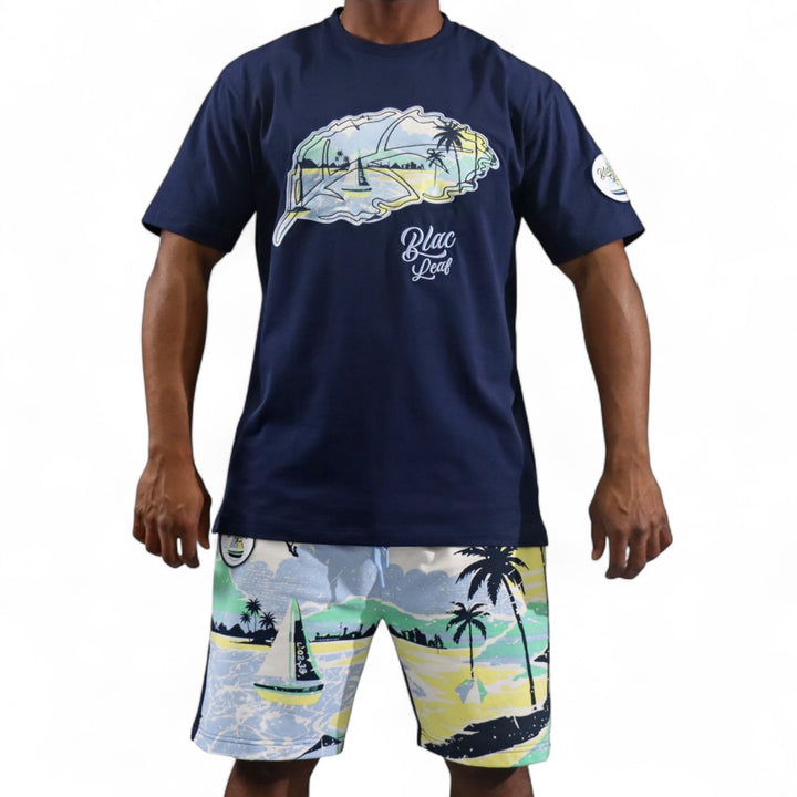 Blac Leaf Beyond The Horizon Shirt Navy , Dream Beyond Shorts Navy (Sneaker & Hat not included)  Outfit Combo