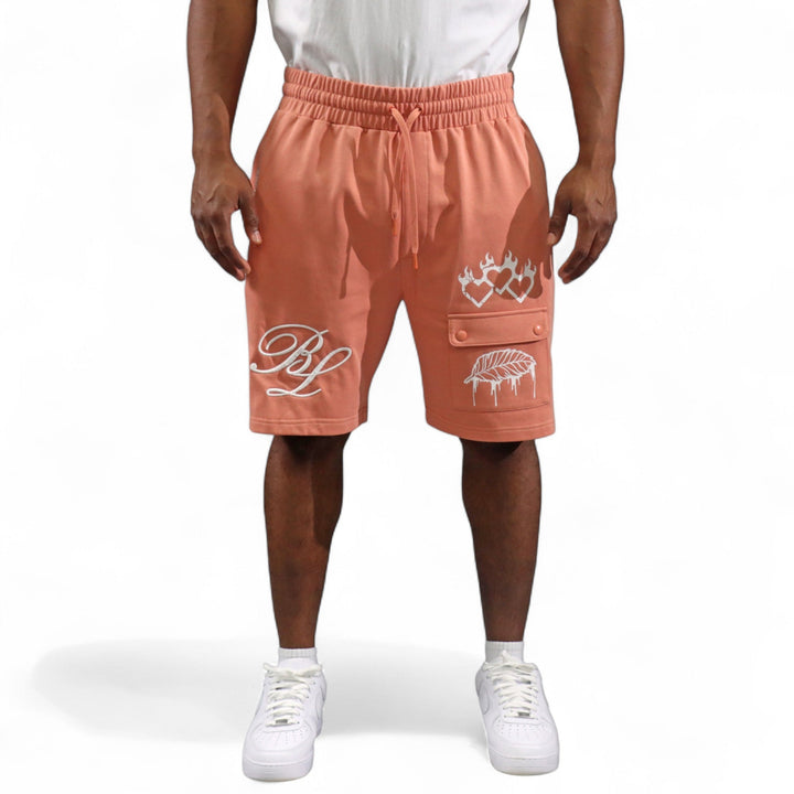 Blac Leaf Triple Heart Salmon Shirt , Heart Of A Champion Salmon Shorts (HAT NOT INCLUDED)  Outfit Combo