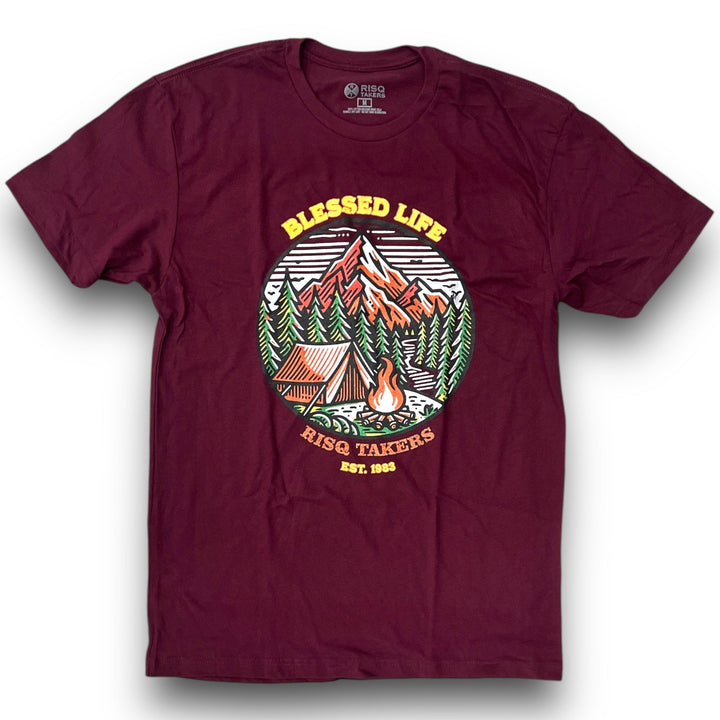 Risq Takers Blessed Life Tee Burgundy COMBO