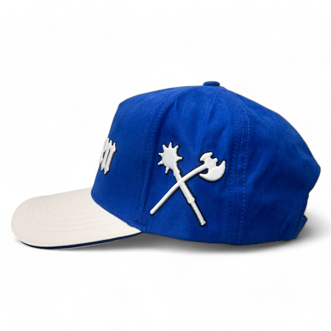 Juren Royal Pebble Leather Dad Hat Royal