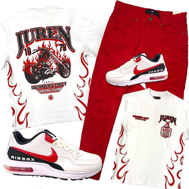 Juren Members Only Tee White outfit combo