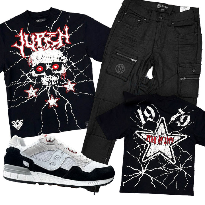 Juren Star Of Life Tee Black outfit combo