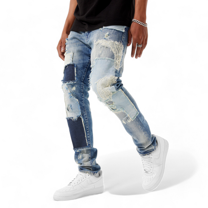 Jordan Craig Patched Jeans Studio Blue