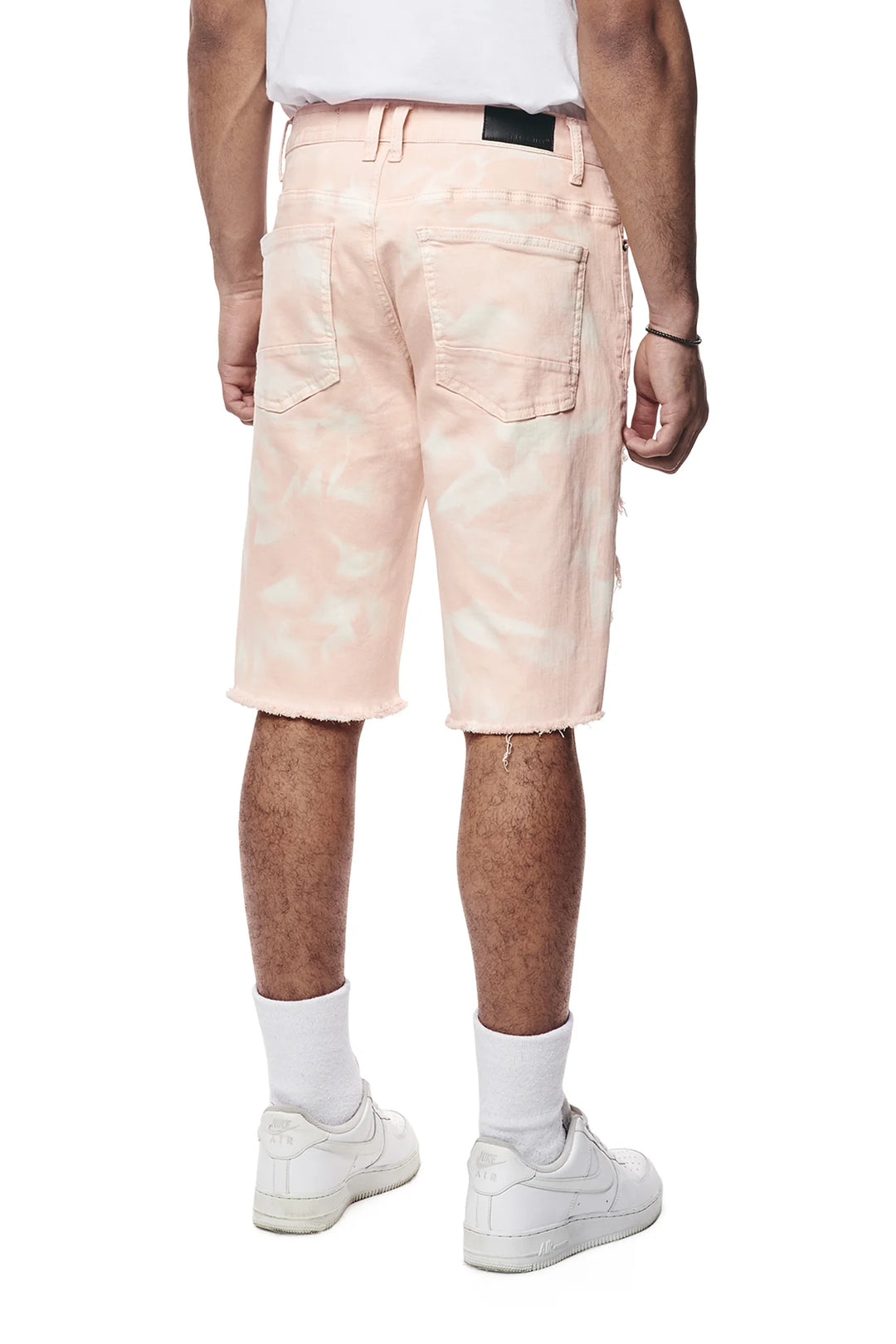 Smoke Rise Distressed Rip & Repair Twill Short Pink