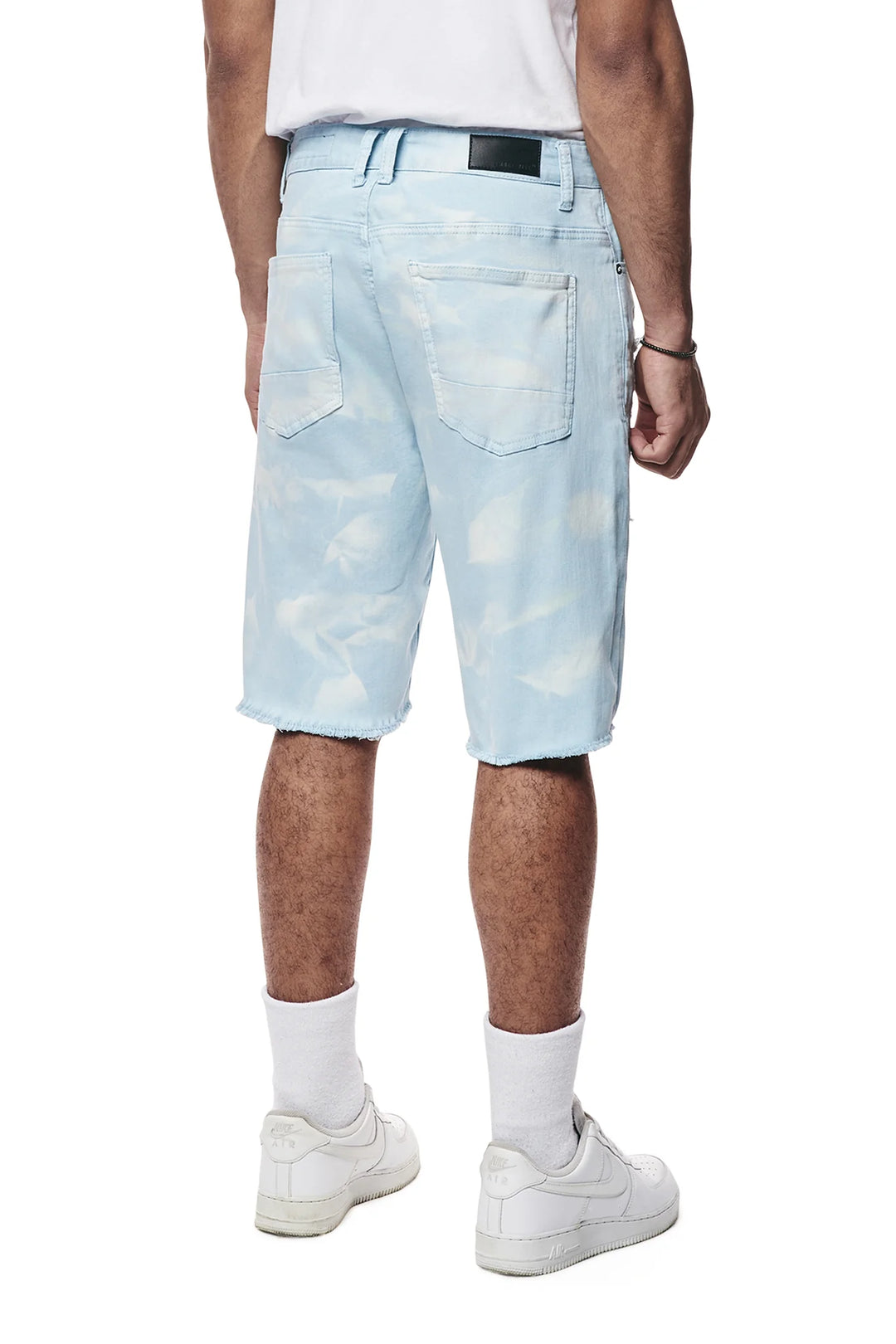 Smoke Rise Distressed Rip & Repair Twill Short Seabreeze