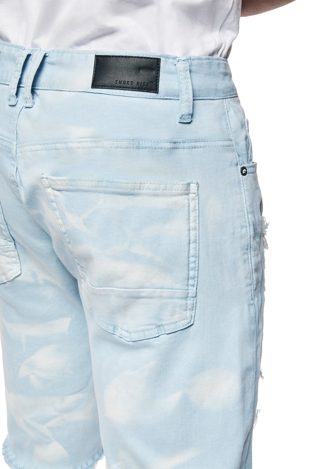 Smoke Rise Distressed Rip & Repair Twill Short Seabreeze