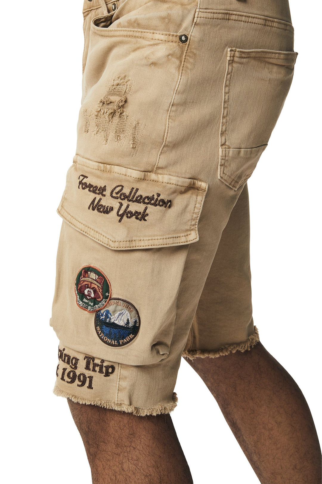 Smoke Rise Forest Collection Cargo Twill Shorts Khaki