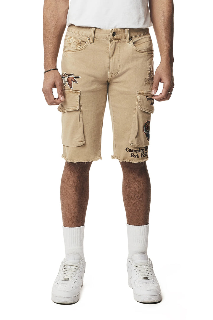 Smoke Rise Forest Collection Cargo Twill Shorts Khaki