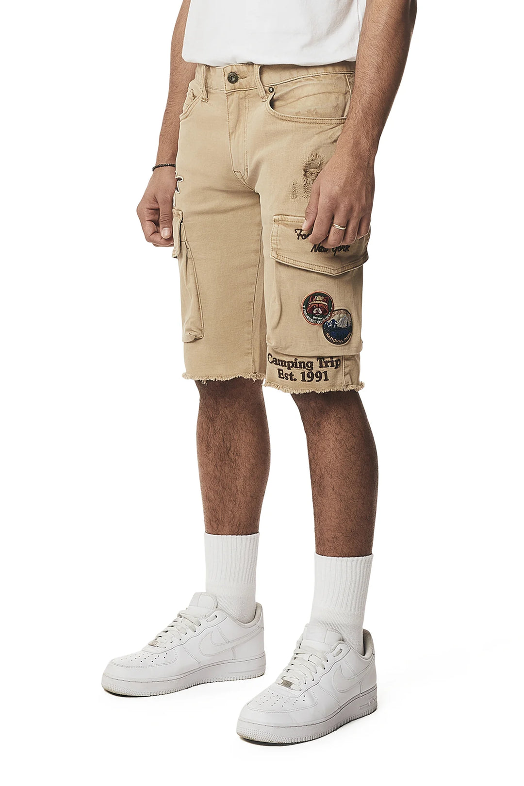 Smoke Rise Forest Collection Cargo Twill Shorts Khaki