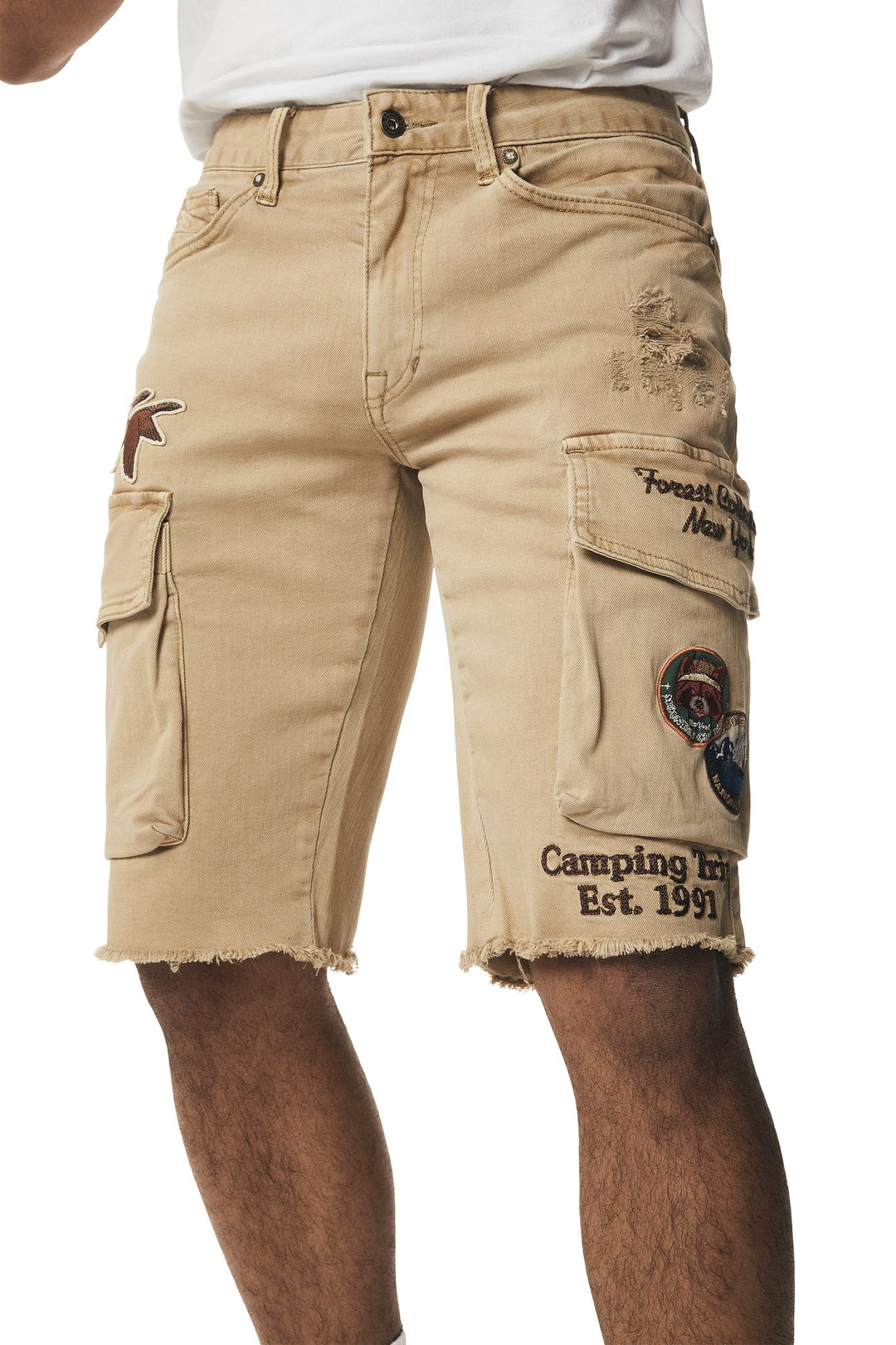 Smoke Rise Forest Collection Cargo Twill Shorts Khaki