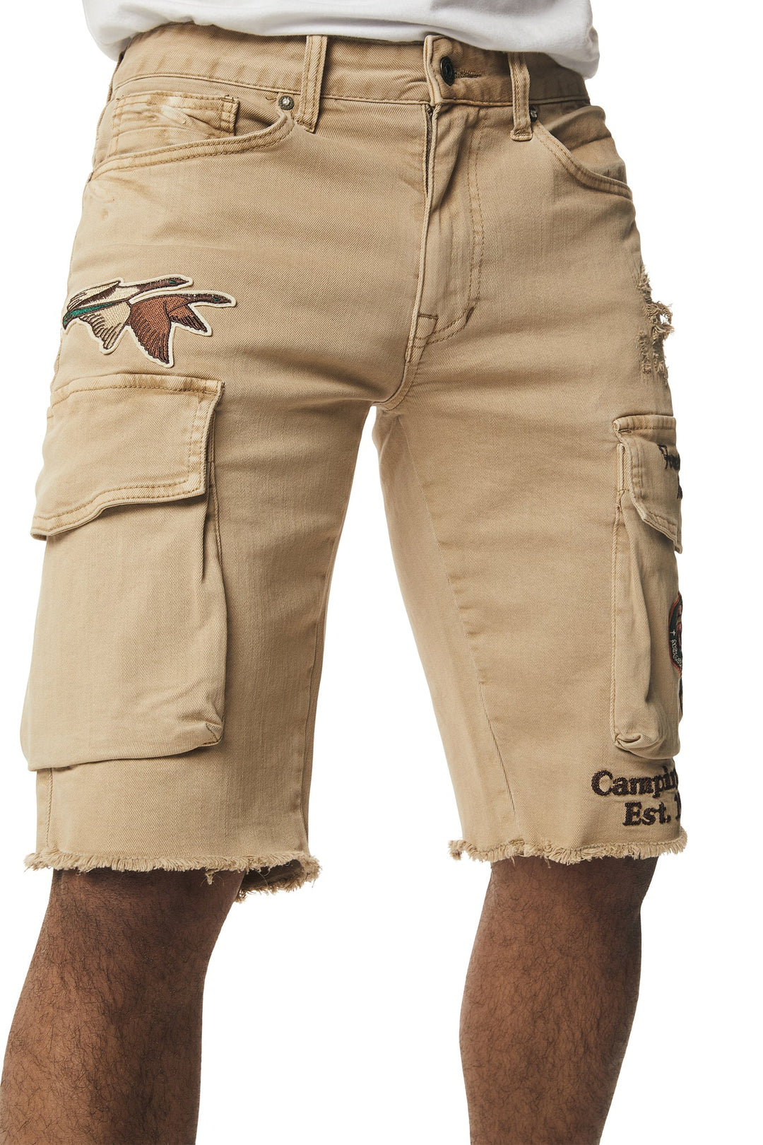 Smoke Rise Forest Collection Cargo Twill Shorts Khaki