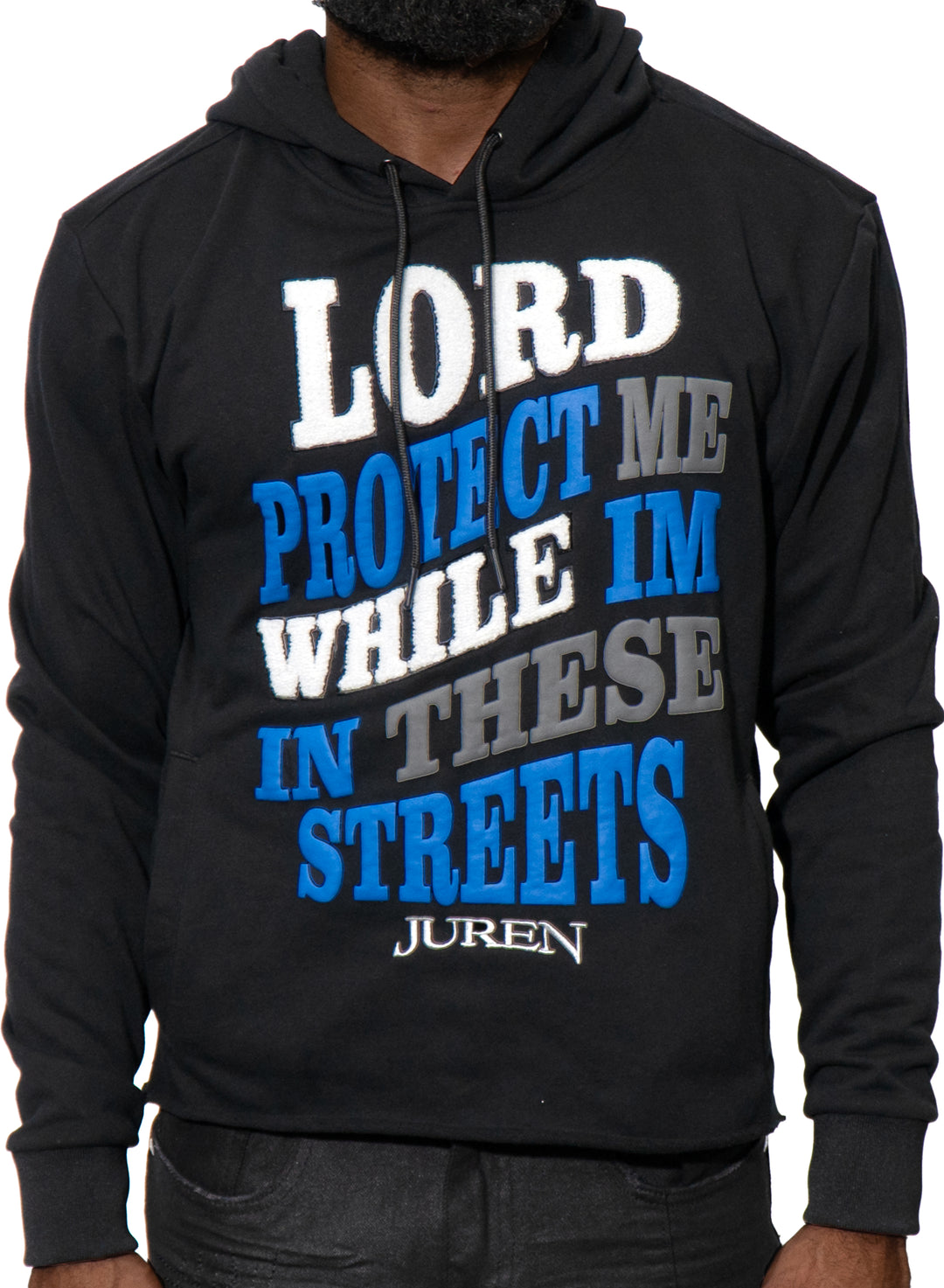 Lord Protect Me Black Crop Hoodie