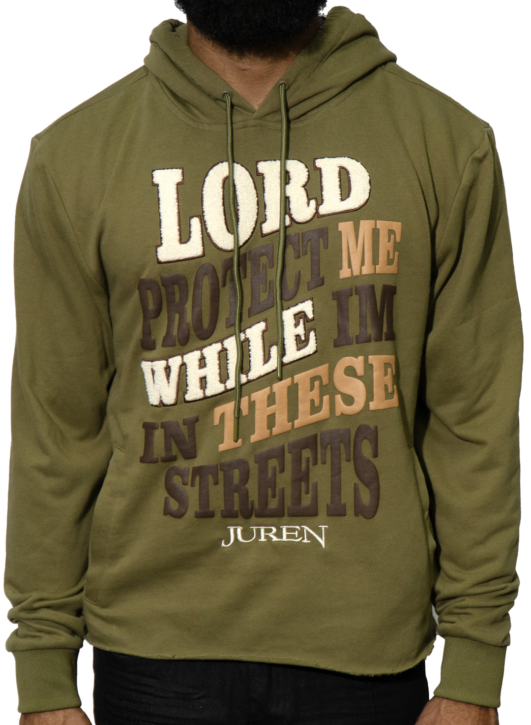 Lord Protect Me Olive Crop Hoodie