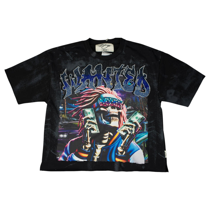 BKYS T1434 Wanted Cropped Shirt Black