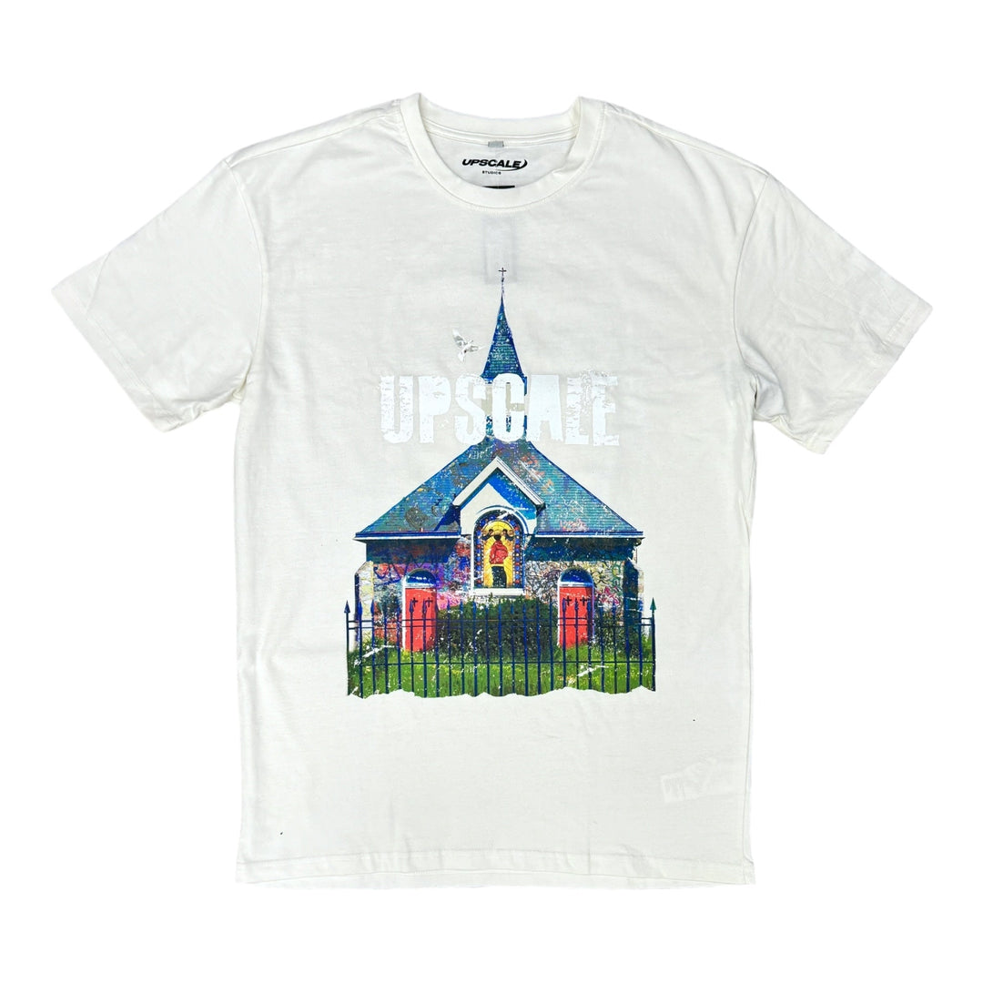 Upscale Minted Church Tee White Outfit