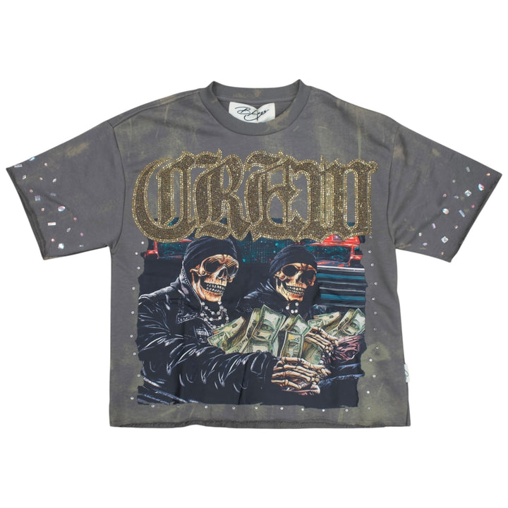 BKYS  Crew Cropped Shirt Grey