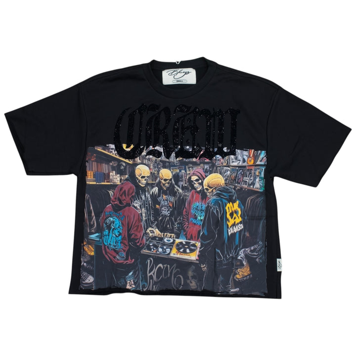 BKYS  Crew Cropped Shirt Washed Black