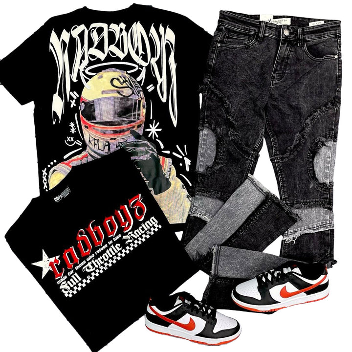 Rad Boyz Driver Tee Black outfit combo