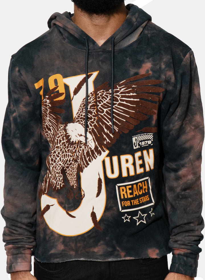 Reach For the Stars Rust Wash Crop Hoodie