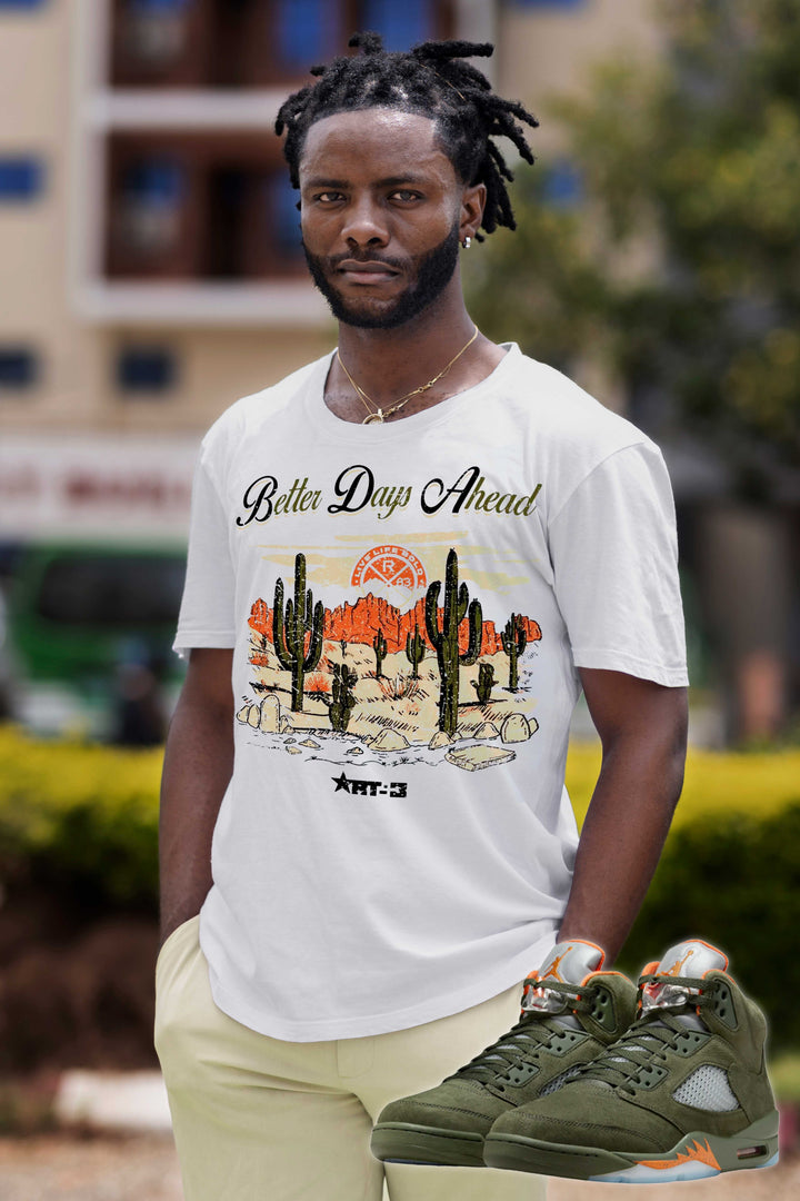 Risq Takers Better Days Ahead Tee Natural/ Olive