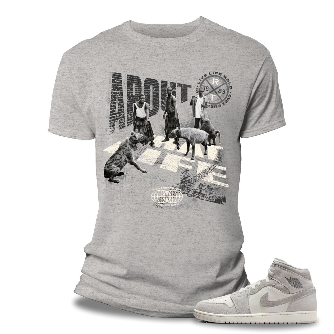 About That Life" Tee Grey, Waimea Baggy Short Vintage, And Saucony Grid Shadow White Cream Outfit combo