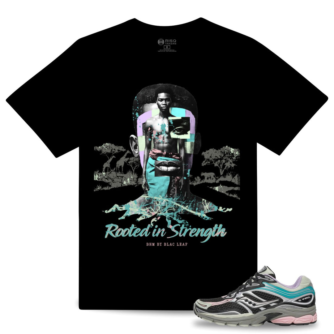 Risq Takers Rooted In Strength Tee Black And Teal